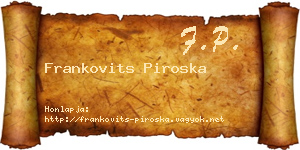 Frankovits Piroska névjegykártya