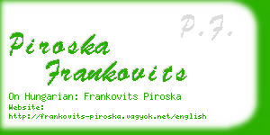 piroska frankovits business card